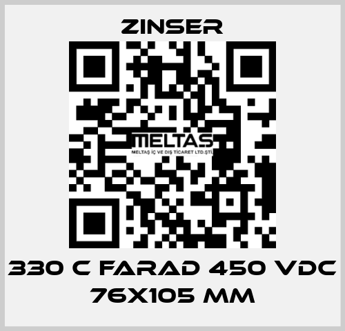 330 Ч FARAD 450 VDC 76X105 MM  Zinser