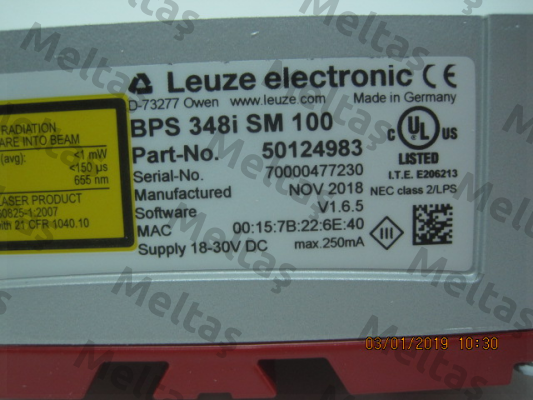 p/n: 50124983, Type: BPS 348i SM 100 Leuze