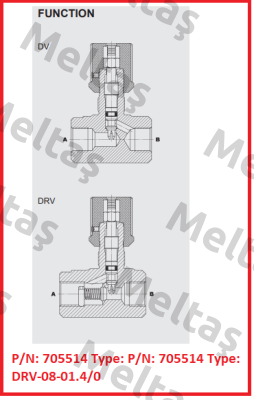 P/N: 705514 Type: DRV-08-01.4/0 Hydac