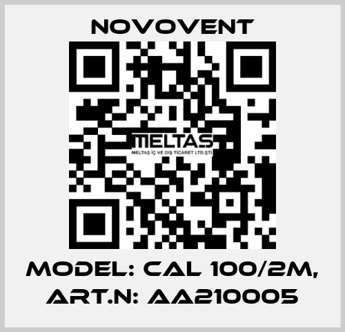 Model: CAL 100/2M, Art.N: AA210005 Novovent