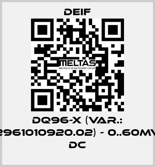 DQ96-x (Var.: 2961010920.02) - 0..60mV DC Deif