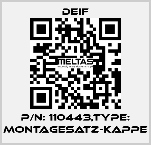 P/N: 110443,Type: MONTAGESATZ-KAPPE Deif