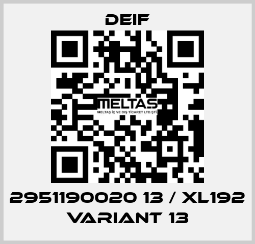 2951190020 13 / XL192 Variant 13 Deif