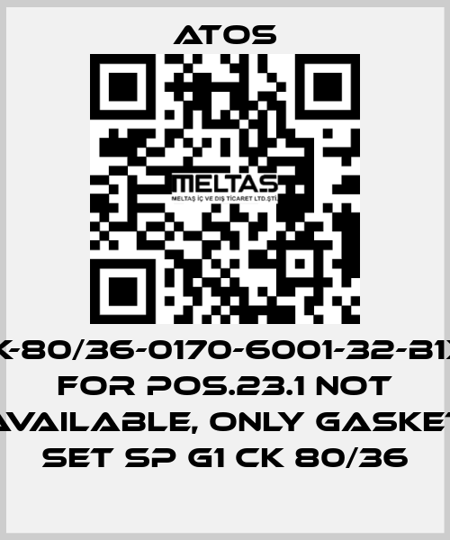CK-80/36-0170-6001-32-B1X1 for Pos.23.1 not available, only gasket set SP G1 CK 80/36 Atos
