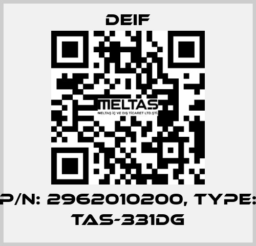 P/N: 2962010200, Type: TAS-331DG Deif