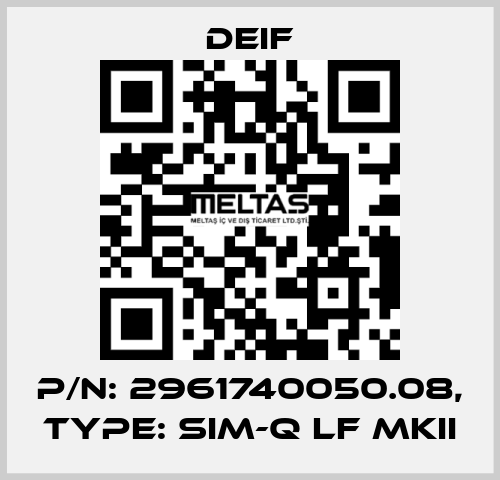 p/n: 2961740050.08, Type: SIM-Q LF MKII Deif