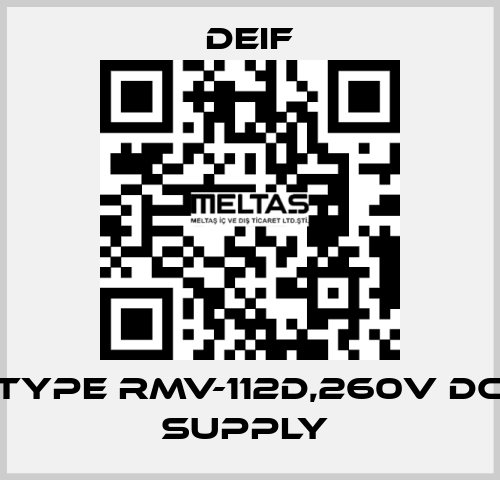 TYPE RMV-112D,260V DC SUPPLY  Deif