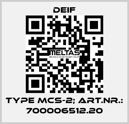 Type MCS-2; Art.nr.: 700006512.20 Deif