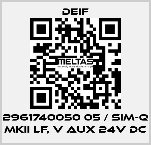 2961740050 05 / SIM-Q MKII LF, V aux 24V DC Deif