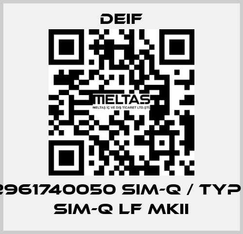 2961740050 SIM-Q / Typ : SIM-Q LF MKII Deif