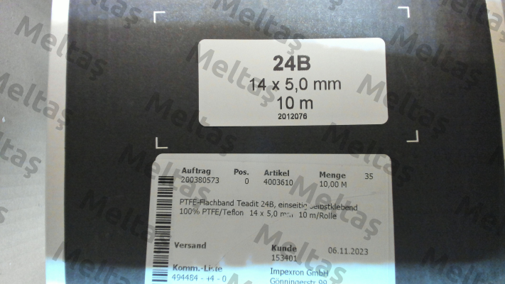 4003610 - Teadit 24B - PTFE/Teflon 14 x 5,0 mm Teadit