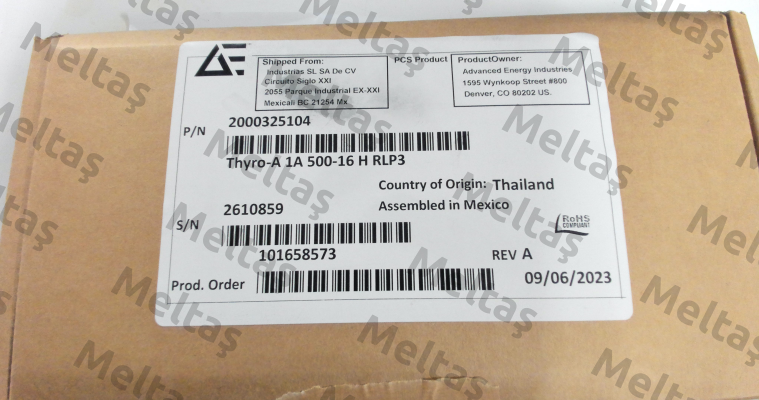 THYRO-A 1A 500-16 HRLP3 ADVANCED ENERGY