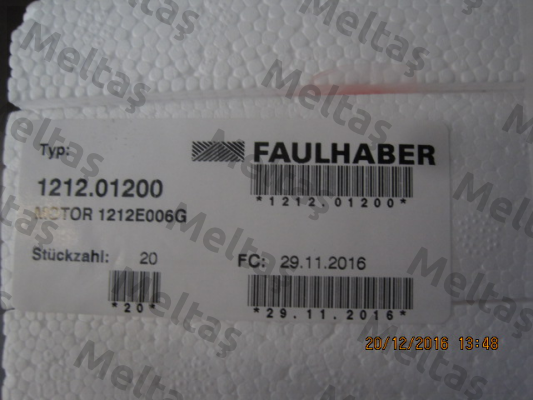 P/N: 1212.01200, Type: 1212E006G Faulhaber