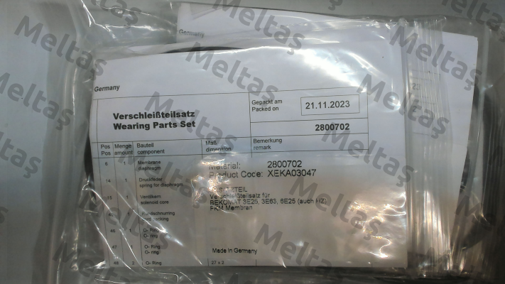 SET OF WEAR PARTS FOR BM6EPN25 Beko