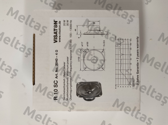 R 10 SC, 4 ohms, item number 2040 visaton