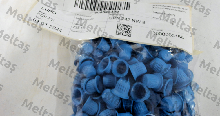 242 0008 0000 / GPN 242 NW 8 PCR-PE, blue Poppelmann