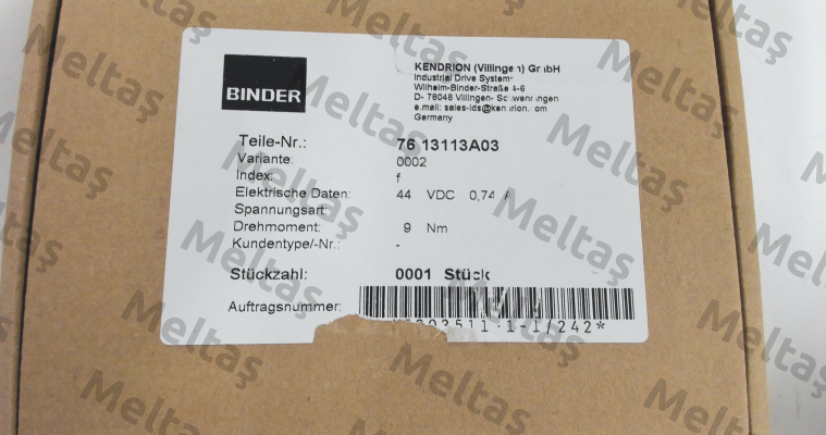 76 13113A03-0002 Binder