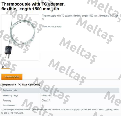 Thermocouple with TC adapter (0602 0645)  Testo