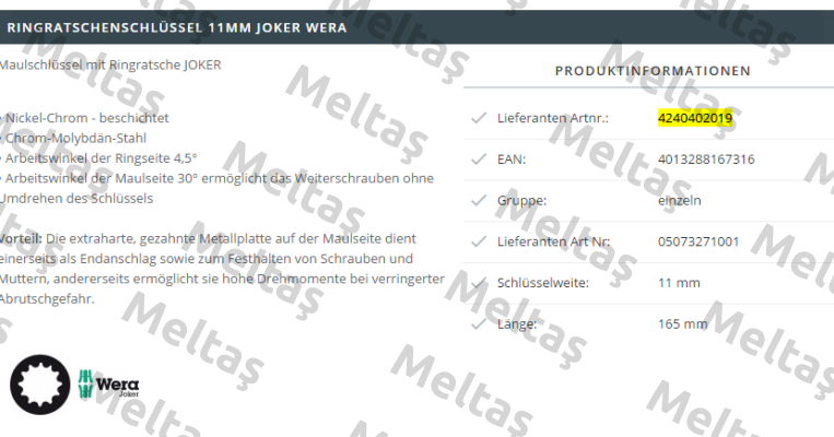 4240402019  Wera