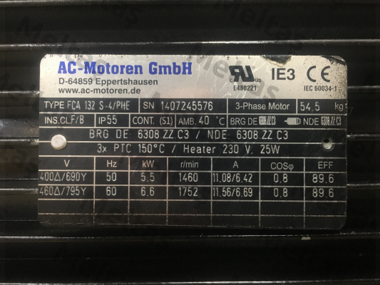 FCA 132 S-4 / PHE B5 UL AC Motoren