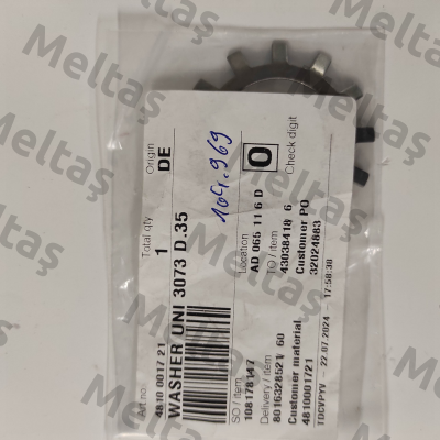 Lock washer  481001721 Varisco pumps