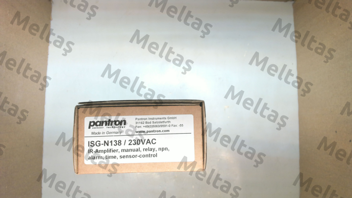 p/n: 9ISG201, Type: ISG-N138/230VAC Pantron