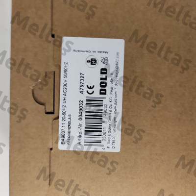 p/n: 0049032, Type: BA9837.11 20-60HZ UH AC230V 50/60HZ Dold