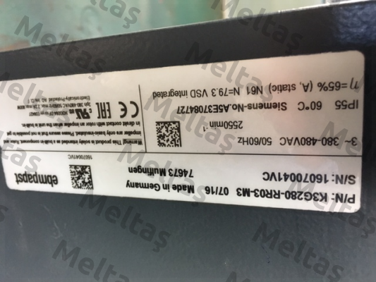 K3G280-RR03-M3 07/16  EBM Papst