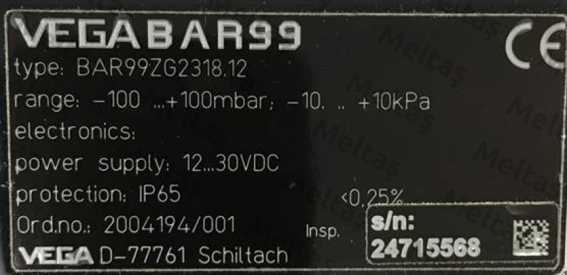 BAR99ZG2318.12 - obsolete , replaced by BAR14.X3TA1GG1  Vega
