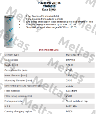 77680515 / PI4208PSVST25 MAHLE