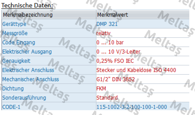 DMP 321 - 115-1002-3-2-100-100-1-000 Bd Sensors