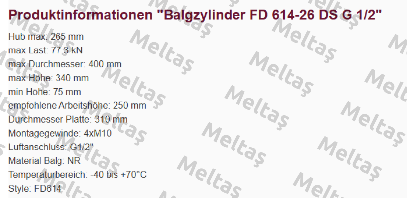 FD 614-26 DS G1/2 Contitech