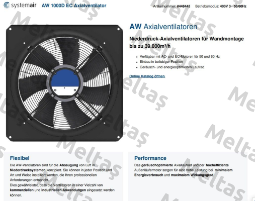AW 1000D EC Axialventilator EBM Papst