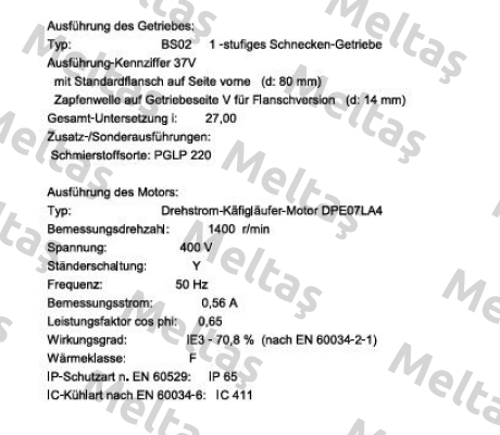 BS02-37V/DPE07LA4  (189K7673) Bauer