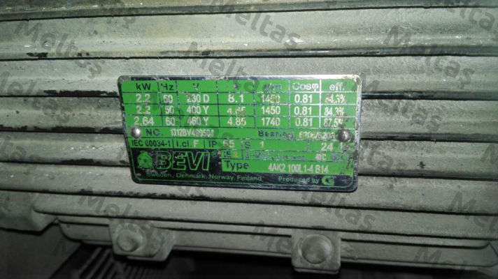 Obsolete 1312BV490504 replaced by IE3 class F RAL5010  Bevi