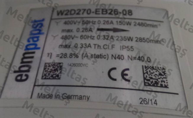 W2D270-EB26-08 150 W 400V - OEM EBM Papst
