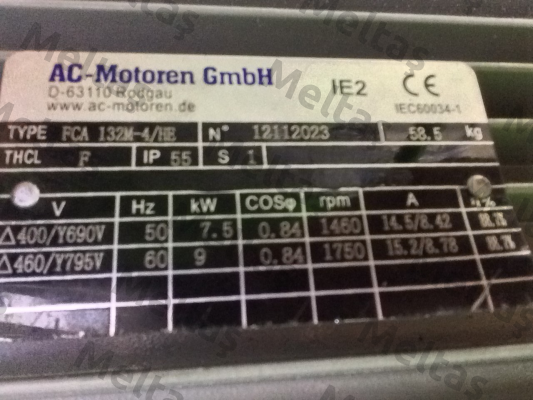 Type FCA 132 M-4/HE  AC Motoren