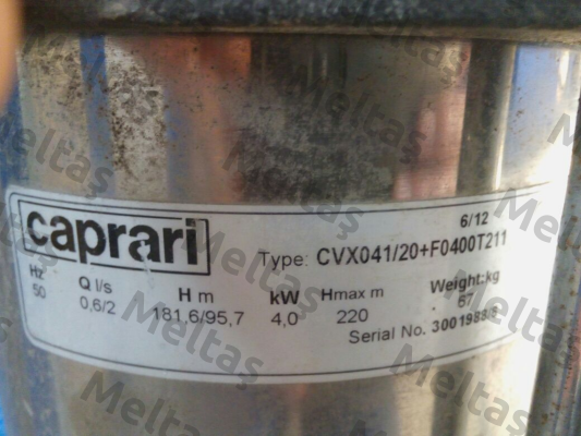 CVX041/20+F0400T211 obsolete, replacement CVX051/20+E0300T212-V  CAPRARI