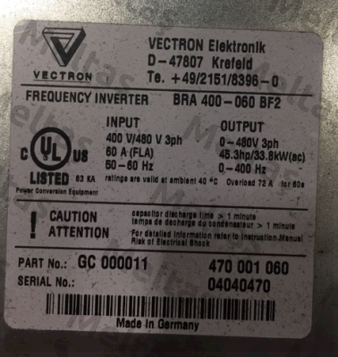 BRA 400-060 BF2  OEM Vectron