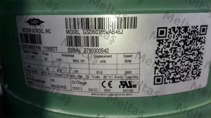  GSD 80385VAB46J  OEM  Bitzer