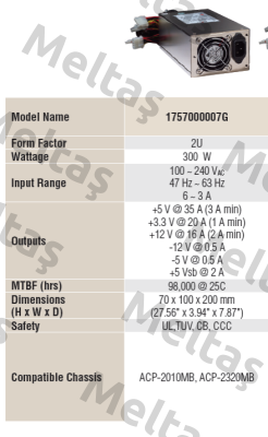 Model: 1757000007G obsolete, alternative 1001  Advantech