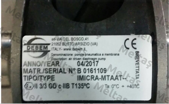 IMICRA-MTAAT / B 0161109 , identical pump is JP-800.30 Edelstahl (with brand Jessberger)  Debem