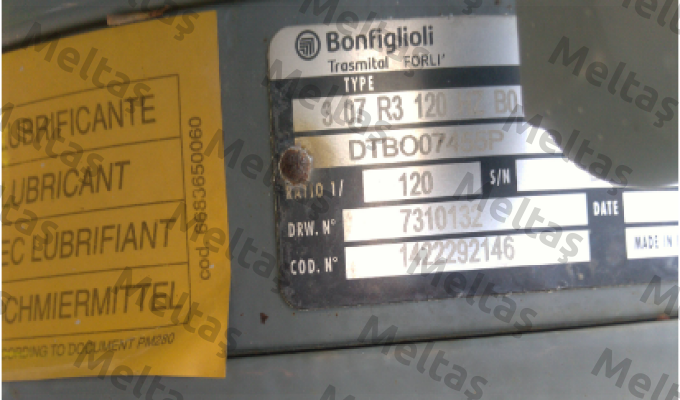 307 R3 120 HZ P160 B0 W0A LO PV Bonfiglioli