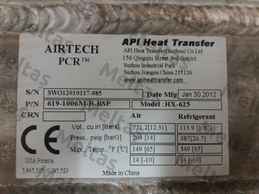619-1006M-B-BSP API Airtech