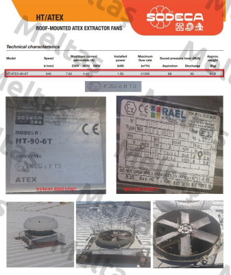 HT-90-6T/ATEX/EXII2G Ex-D Sodeca