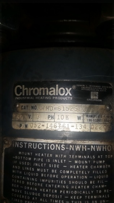 CAT.NO. NW H0-61525E3 Chromalox