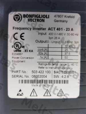 Type: ACT 401-23A Bonfiglioli