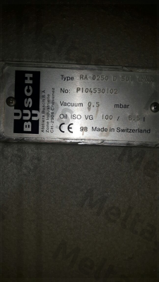 Type: RA 0250 D 501 QMXX  P/N: P104530102  obsolete replaced by  RA0255  Busch