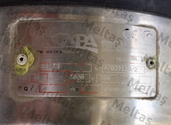 17 SE 35 DIN M 3000 RPM IE3 11 KW T132  Inoxpa