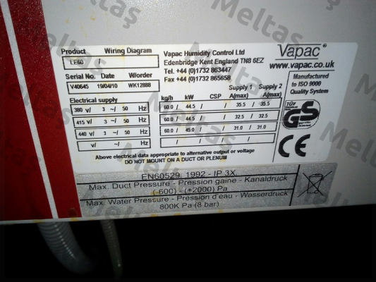 LE60D Vapac
